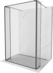Mexen Kioto szabadon álló zuhanyfal 160 x 30 x 30 cm, fekete keret, gun gray kefélt - 800-160-030-222-66-70-030 (800-160-030-222-66-70-030)