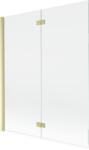 Mexen Mist 2 szárnyas fürdőszobai paraván balos 140 x 150 cm, átlátszó, arany kefélt - 8A9-140-002-55-00-L (8A9-140-002-55-00-L)