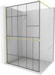 Mexen Kioto+ zuhanyfal polccal Walk-in 70 x 200 cm, fekete minta, arany szálcsiszolt - 800-070-121-55-78 (800-070-121-55-78)