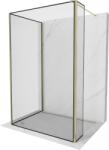 Mexen Kioto Walk-in zuhanyfal 100 x 80 x 30 cm, fekete keret, arany - 800-100-080-221-50-70-030 (800-100-080-221-50-70-030)