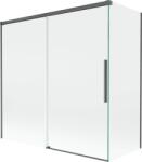 Mexen Rox kétszárnyú, toló fürdőkád paraván 160 + 75 x 150 cm, átlátszó, szálcsiszolt pisztolyszürke - 8C9-160-075-66-00 (8C9-160-075-66-00)