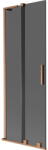 Mexen Velar L fürdőkád paraván 2-szárnyú tolóajtó 70 x 150 cm, grafit, kefélt réz - 896-070-003-41-65 (896-070-003-41-65)