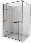 Mexen Kioto+ zuhanyfal polccal Walk-in 110 x 200 cm, fekete minta, rózsaarany - 800-110-121-60-78 (800-110-121-60-78)