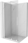Mexen Velar Tolóajtós zuhanyfal Walk-in 80 x 200 cm, átlátszó 8 mm, fehér - 871-080-000-03-20 (871-080-000-03-20)