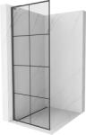 Mexen Kioto L zuhanyfal Walk-in 80 x 200 cm, fekete rács, gun gray kefe - 800-080-103-66-77 (800-080-103-66-77)