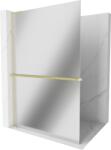 Mexen Kioto+ L zuhanyfal polccal Walk-in 80 x 200 cm, tükör, arany kefe - 800-080-123-55-50 (800-080-123-55-50)