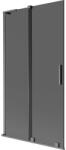 Mexen Velar L kádparaván, 2-paneles tolóajtó, 100 x 150 cm, grafit, szálcsiszolt pisztolyszürke - 896-100-003-41-66 (896-100-003-41-66)