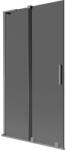Mexen Velar L 2 szárnyas, 100 x 150 cm-es eltolható fürdőkád-paraván, grafit, pisztolyfém - 896-100-003-41-95 (896-100-003-41-95)