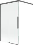 Mexen Rox 2-szárnyas eltolható fürdőkádparaván 100 x 150 cm, átlátszó, szálcsiszolt fegyver szürke - 8C9-100-003-66-00 (8C9-100-003-66-00)