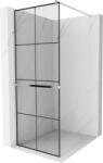 Mexen Kioto+ Walk-in zuhanyfal polccal 90 x 200 cm, fekete rács, króm - 800-090-121-01-77 (800-090-121-01-77)