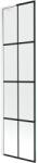 Mexen Next L fürdőkád paraván 1-szárnyú 50 x 150 cm, fekete rácsos, fehér - 895-050-000-03-77-20 (895-050-000-03-77-20)