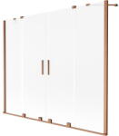 Mexen Velar Duo kádparaván 2-szárnyú toló 180 x 150 cm, zúzmarás, kefeolt réz - 896-180-000-32-65 (896-180-000-32-65)