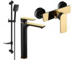 Mexen Alfa DF62 zuhanykészlet, fekete/arany - 745714DF62-75 (745714DF62-75)