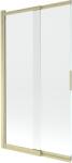 Mexen Fox 2-szárnyas tolóajtós fürdőszobai paraván 100 x 150 cm, átlátszó, arany kefélt - 891-100-002-55-00 (891-100-002-55-00)