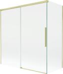 Mexen Rox kétszárnyú összecsukható zuhanyfal 150 + 70 x 150 cm, átlátszó, arany kefélt - 8C9-150-070-55-00 (8C9-150-070-55-00)