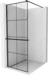 Mexen Kioto+ zuhanyfal polccal, 80 x 200 cm, fekete rács, fekete - 800-080-121-70-77 (800-080-121-70-77)
