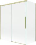 Mexen Rox 2-szárnyú toló zuhanyfal 140 + 70 x 150 cm, átlátszó, arany kefélt - 8C9-140-070-55-00 (8C9-140-070-55-00)