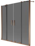 Mexen Velar Duo 2-szárnyas kádparaván, 160 x 150 cm, grafit, rózsaarany - 896-160-000-42-60 (896-160-000-42-60)