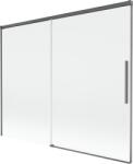 Mexen Rox 2 szárnyú, szétnyitható kádparaván 190 x 150 cm, átlátszó, szálcsiszolt pisztolyszürke - 8C9-190-001-66-00 (8C9-190-001-66-00)