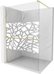 Mexen Kioto+ zuhanyfal polccal Walk-in 70 x 200 cm, fehér minta, arany kefe - 800-070-121-55-85 (800-070-121-55-85)