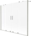 Mexen Velar Duo kádparaván 2-szárnyú toló 180 x 150 cm, zúzott jég, kefélt nikkel - 896-180-000-32-97 (896-180-000-32-97)