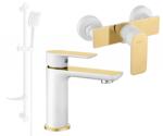 Mexen Alfa DF62 zuhanykészlet, fehér/arany - 745704DF62-25 (745704DF62-25)