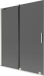 Mexen Velar 2-szárnyú toló zuhanyfal 140 x 150 cm, grafit, kefélt nikkel - 896-140-000-41-97 (896-140-000-41-97)