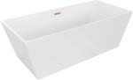 Mexen Lita szabadon álló kád 170 x 75 cm, fehér, selyemfényű réz túlfolyás - 52121707500-65 (52121707500-65)