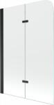 Mexen Felix kétszárnyú fürdőkádparaván 80 x 140 cm, átlátszó, fekete - 890-080-002-70-00 (890-080-002-70-00)