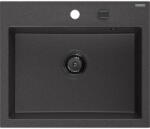 Mexen Oscar 1-medencés gránit mosogató 580 x 490 mm, fekete pöttyös, fekete szifon - 6519581000-76-B (6519581000-76-B)