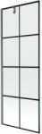 Mexen Next 1-szárnyú zuhanyfal 70 x 150 cm, fekete rácsos, gun gray csiszolt - 895-070-000-00-77-66 (895-070-000-00-77-66)