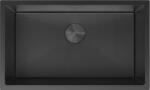 Mexen Trixo 1 rekeszes, fekete HC rozsdamentes acél mosogató 750 x 440 mm - 6415751000-70HC (6415751000-70HC)