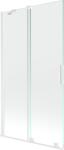 Mexen Velar 2-szárnyú húzható kádparaván 100 x 150 cm, átlátszó, fehér - 896-100-000-01-20 (896-100-000-01-20)