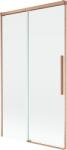 Mexen Rox 2-paneles fürdőszobai paraván, tolóajtós, 100 x 150 cm, átlátszó, kefélt réz - 8C9-100-001-65-00 (8C9-100-001-65-00)