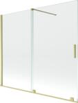 Mexen Velar kétszárnyú, tolóajtós kádparaván 180 x 150 cm, átlátszó, arany szálcsiszolt - 896-180-000-01-55 (896-180-000-01-55)