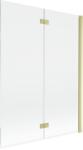 Mexen Mist 2-szárnyú jobbos zuhanyfal 130 x 150 cm, átlátszó, arany kefe - 8A9-130-002-55-00-P (8A9-130-002-55-00-P)