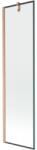 Mexen Next 1-szárnyú fürdőkád paraván 50 x 150 cm, fekete keret, csiszolt réz - 895-050-000-00-70-65 (895-050-000-00-70-65)