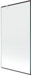 Mexen Next egyszárnyú fürdőszobai válaszfal 100 x 150 cm, fekete keret, fehér - 895-100-000-00-70-20 (895-100-000-00-70-20)