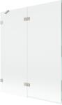 Mexen Lunar 2 szárnyú bal oldali fürdőszobai paraván 140 x 150 cm, átlátszó, matt nikkel - 897-140-100-97-00-L (897-140-100-97-00-L)