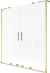 Mexen Velar L Duo 2-szárnyú toló kádparaván 150 x 150 cm, fagyott, arany kefélt - 896-150-003-32-55 (896-150-003-32-55)