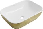 Mexen Rita modern mosdó 45 x 32 cm, fehér/arany pikkely minta - 21084554 (21084554)