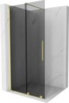 Mexen Velar Walk-in zuhanyfal tolóajtóval 85 x 200 cm, grafit 8 mm, arany kefélt - 871-085-000-43-55 (871-085-000-43-55)