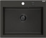 Mexen Elix 1-medencés gránit mosogató 600 x 500 mm, fekete/arany metál, fekete szifon - 6525601005-75-B (6525601005-75-B)