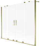 Mexen Velar Duo 2-szárnyú toló kádparaván 180 x 150 cm, zúzmarás, arany - 896-180-000-32-50 (896-180-000-32-50)