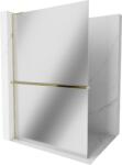 Mexen Kioto+ L zuhanyfal polccal Walk-in 100 x 200 cm, tükör, arany - 800-100-123-50-50 (800-100-123-50-50)