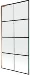 Mexen Next L fürdőkád paraván 1-szárnyú 90 x 150 cm, fekete rács, rózsaarany - 895-090-000-03-77-60 (895-090-000-03-77-60)