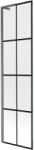 Mexen Next L fürdőkád paraván 1-szárnyú 50 x 150 cm, fekete rácsos, gun gray kefélt - 895-050-000-03-77-66 (895-050-000-03-77-66)