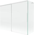 Mexen Rox L kétszárnyas, elhúzható kádparaván 190 + 90 x 150 cm, átlátszó, fehér - 8C9L-190-090-20-00 (8C9L-190-090-20-00)