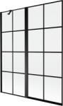 Mexen Mist balos zuhanyfal 2-szárnyú bal 140 x 150 cm, fekete rács, fekete - 8A9-140-011-70-77-L (8A9-140-011-70-77-L)