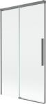Mexen Rox kétszárnyas, tolóajtós fürdőkád paraván 100 x 150 cm, átlátszó, gun metal - 8C9-100-001-95-00 (8C9-100-001-95-00)